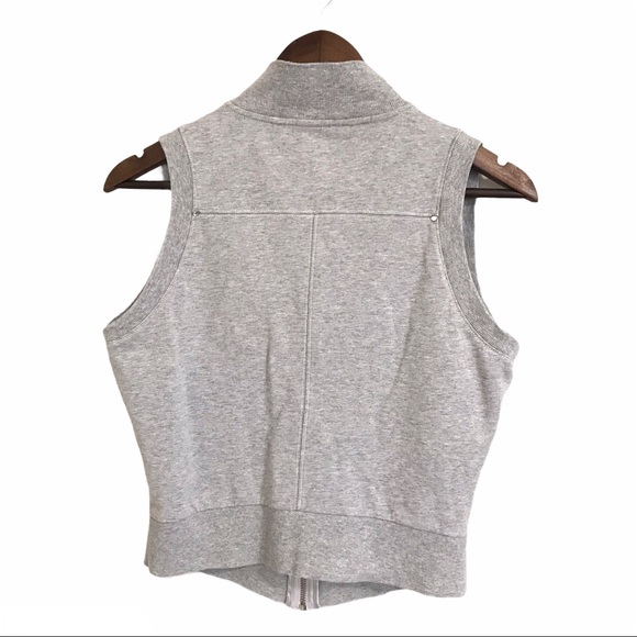 Bebe Sport Heather Gray Outer Wear Sleeveless Front Zipper Vest Sz L - Picture 3 of 14
